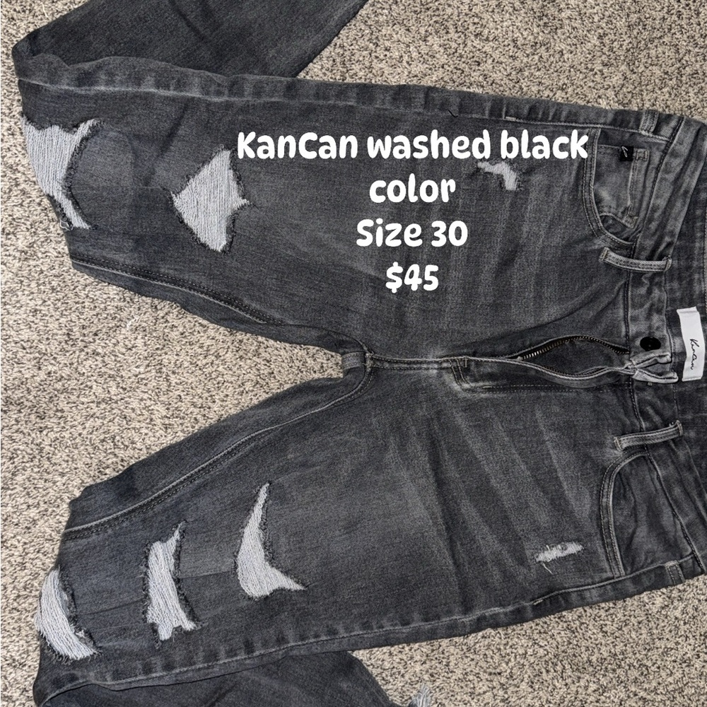 KanCan Charcoal Distressed Denim jeggings